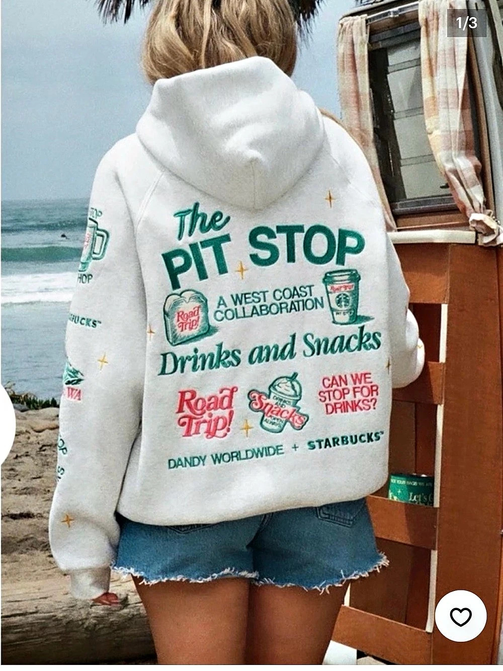 Dandy Worldwide x Starbucks Pit Stop Oversized Hoodie White brand new